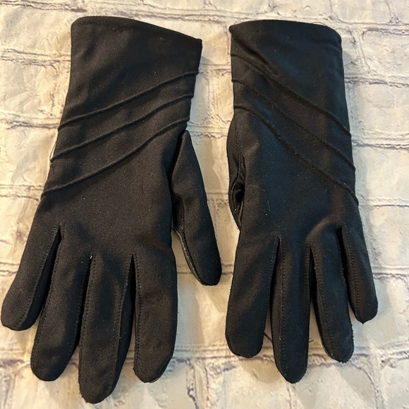 RETRO CHIC BLACK NYLON WOMENS GLOVES FITS LARGE - Picture 4 of 7